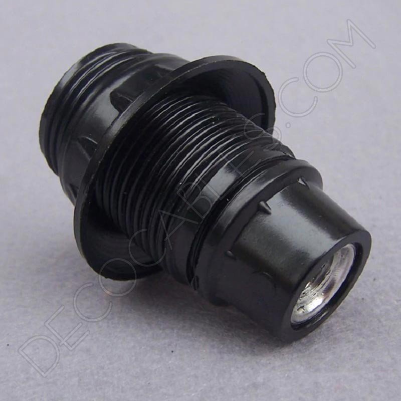 Portalámparas baquelita para pantalla con arandela E14 negro Portalámparas baquelita para pantalla con arandela E14 negro