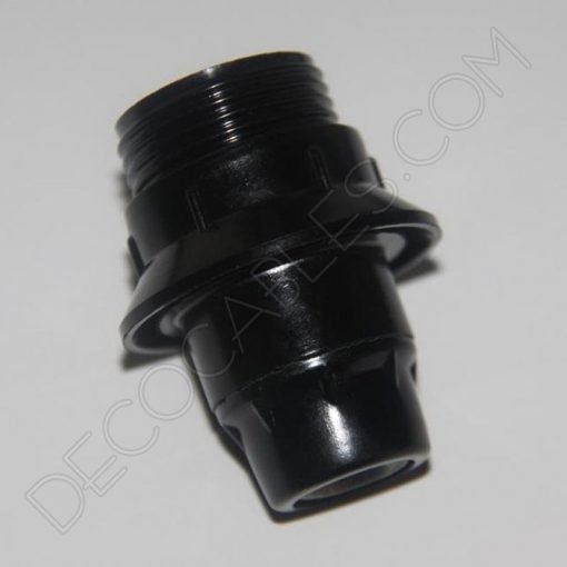 Portalámparas para pantalla E14 (varios colores) 3 Portalámparas baquelita para pantalla con arandela E14 negro