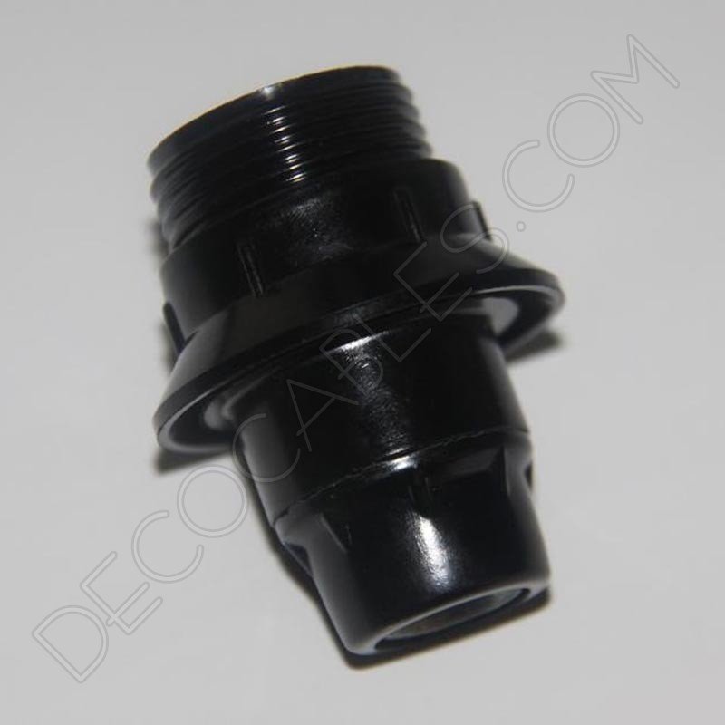 Portalámparas baquelita para pantalla con arandela E14 negro Portalámparas baquelita para pantalla con arandela E14 negro