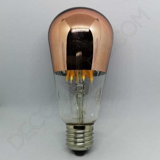 Bombilla pebetero filamento led reflectora con cúpula espejo cobre