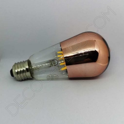 Bombilla Pebetero filamento Led espejo cobre 2 Bombilla pebetero filamento led reflectora con cúpula espejo cobre