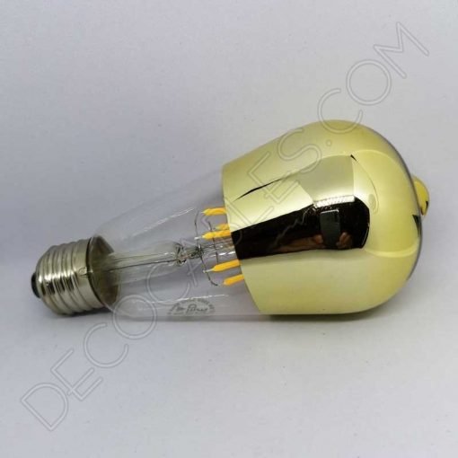 Bombilla pebetero filamento led reflectora con cúpula espejo dorada