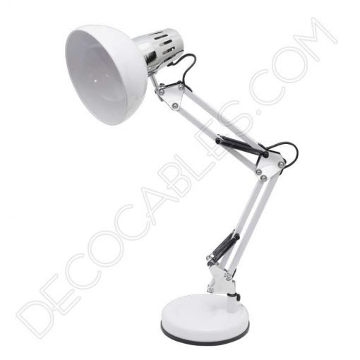 Flexo de escritorio articulable Antígona color blanco y cromo