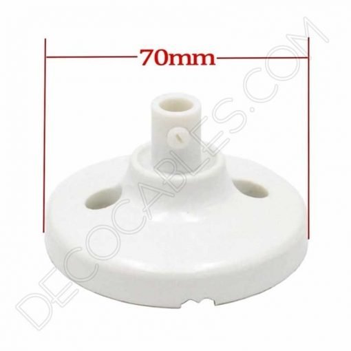 Florón cerámico pequeño blanco para soporte de lámparas