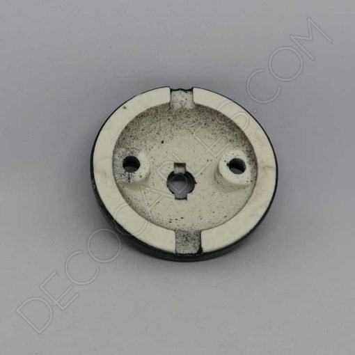 Florón cerámico pequeño negro para soporte de lámparas