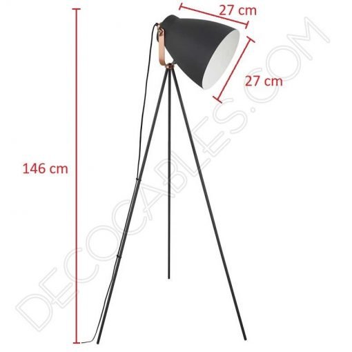 Lámpara de pie modelo Trípode negra 3 Lámpara de pie modelo trípode