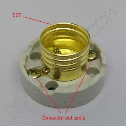 Portalámparas cerámico Retro de superficie E27 5 Portalámparas retro cerámico de superficie E27 blanco mate