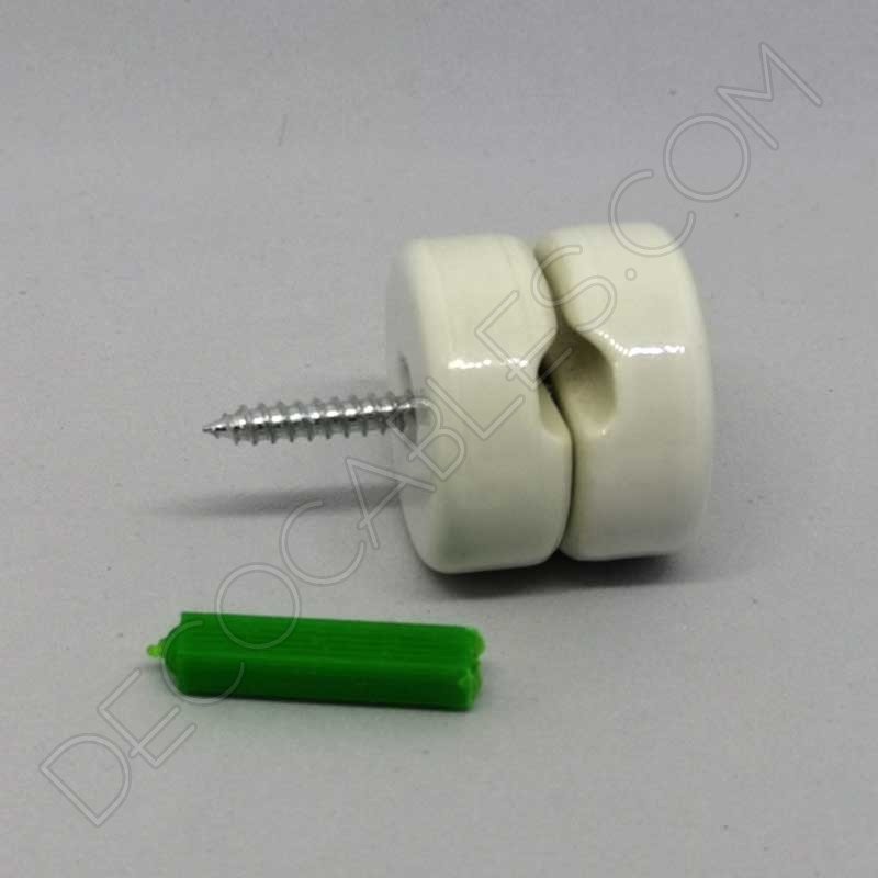 aislador de porcelana blanco para cable redondo textil o de silicona aislador de porcelana blanco para cable redondo textil o de silicona