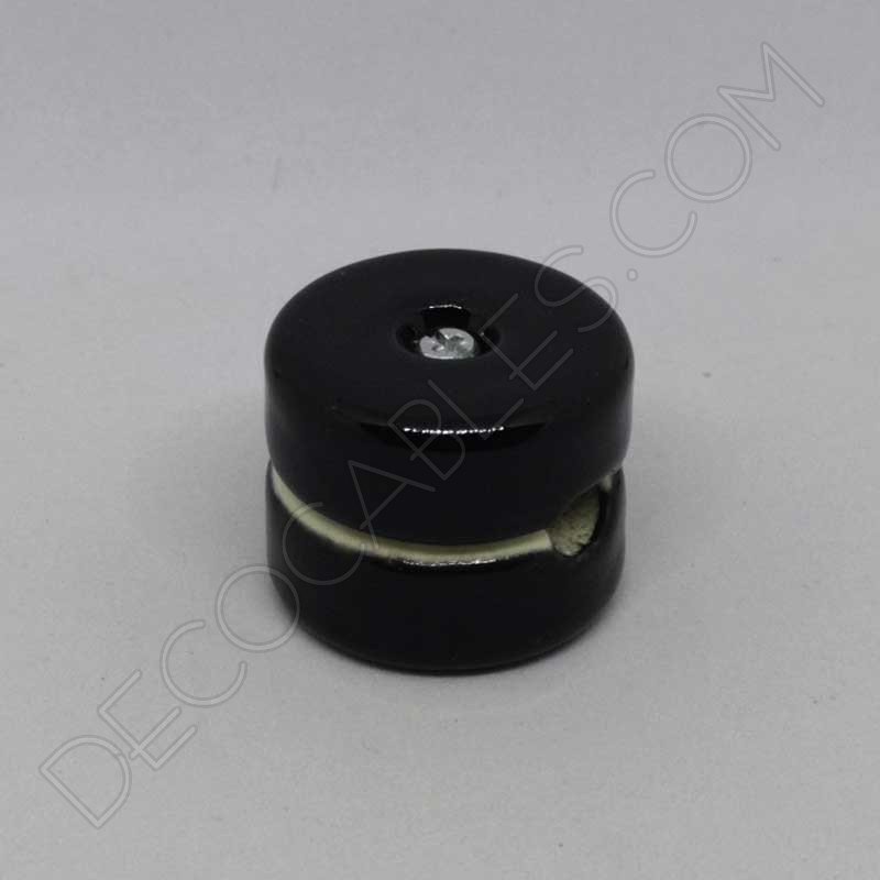 aislador de porcelana negro para cable redondo textil o de silicona aislador de porcelana negro para cable redondo textil o de silicona