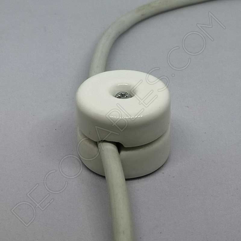 aislador de porcelana blanco para cable redondo textil o de silicona aislador de porcelana blanco para cable redondo textil o de silicona