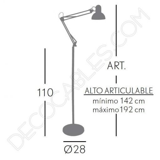 Lámpara Flexo de Salón serie Antígona Blanco y Cromado 3 Lámpara flexo de pie Antígona articulable