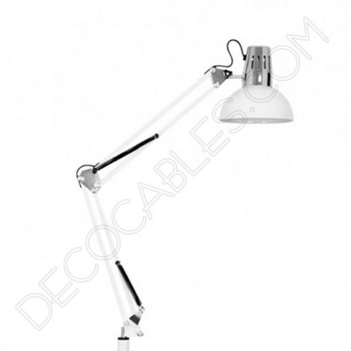 Lámpara Flexo de Salón serie Antígona Blanco y Cromado 2 Lámpara flexo de pie Antígona articulable