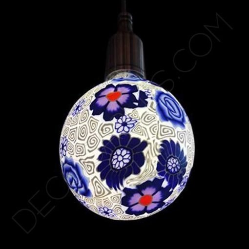 Bombilla led decorativa de silicona modelo globo casquillo E27 flor azul