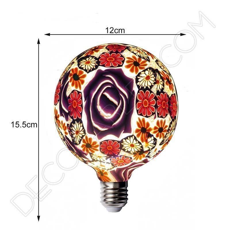 Bombilla led decorativa de silicona modelo globo casquillo E27 flor violeta Bombilla led decorativa de silicona modelo globo casquillo E27 flor violeta