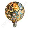 Bombilla led decorativa de silicona modelo globo casquillo E27 motivos florales con fondo negro