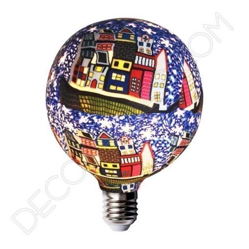 Bombilla led decorativa de silicona modelo globo casquillo E27 motivos casas
