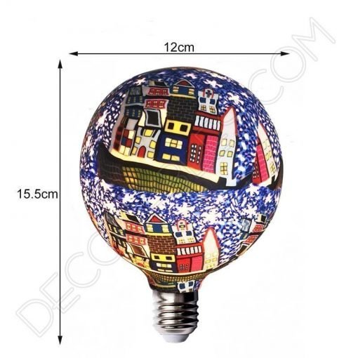 Bombilla led decorativa de silicona modelo globo casquillo E27 motivos casas