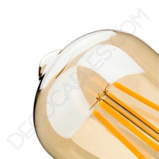 Bombilla filamento Led pebetero gold 4w 2 Bombilla decorativa de filamento led modelo pebetero gold cristal ámbar e27 4w