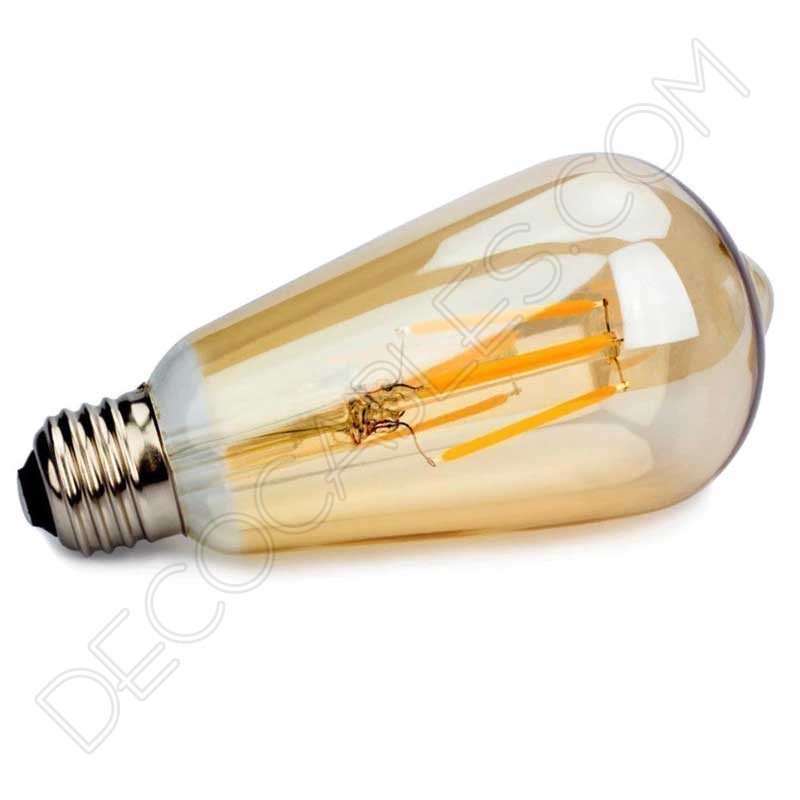 Bombilla decorativa de filamento led modelo pebetero gold cristal ámbar e27 4w Bombilla decorativa de filamento led modelo pebetero gold cristal ámbar e27 4w