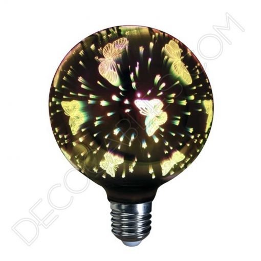 Bombilla globo Led modelo mariposa 3D 4W E27 G125