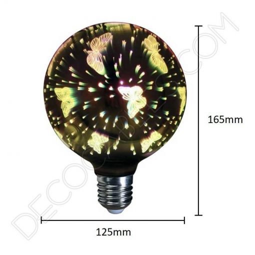 Bombilla globo Led modelo mariposa 3D 4W E27 G125
