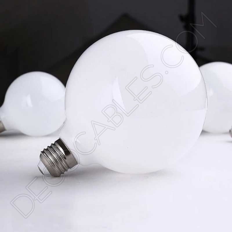 Bombilla globo led esfera cristal blanco mate E27 Bombilla globo led esfera cristal blanco mate E27