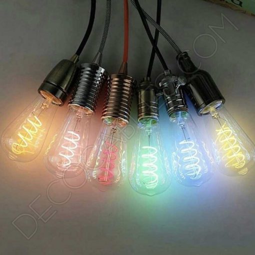 Bombilla pebetero filamento Led espiral de colores 4 Bombilla pebetero filamento led espiral luz de colores