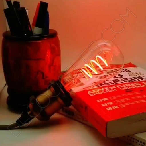 Bombilla pebetero filamento Led espiral de colores 6 Bombilla pebetero filamento led espiral luz de color rojo