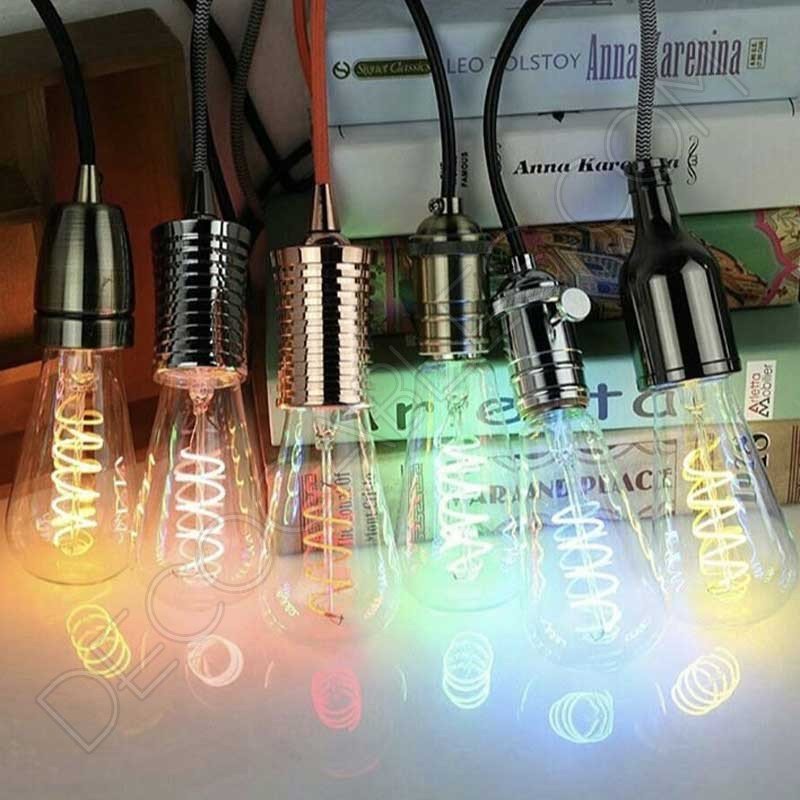 Bombilla pebetero filamento led espiral luz de colores Bombilla pebetero filamento led espiral luz de colores