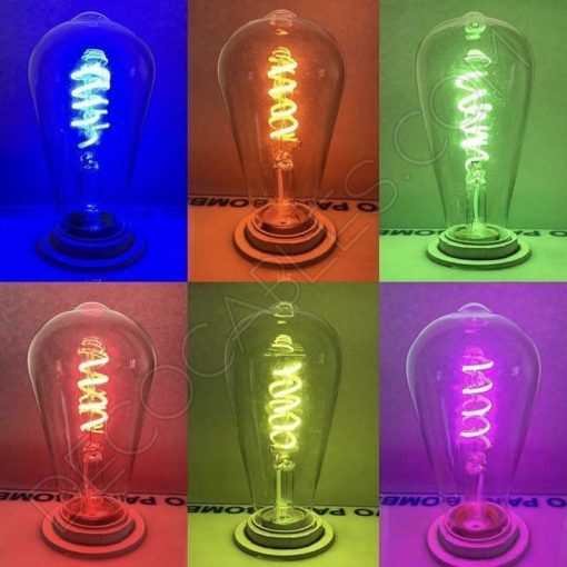 Bombilla pebetero filamento Led espiral de colores 3 Bombilla pebetero filamento led espiral luz de colores
