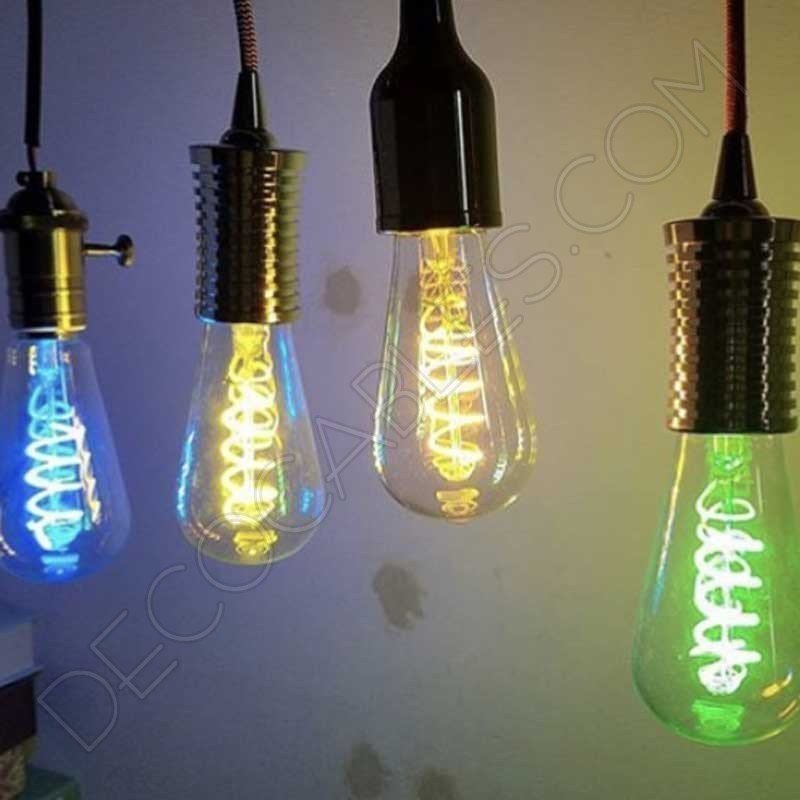 Bombilla pebetero filamento led espiral luz de colores Bombilla pebetero filamento led espiral luz de colores