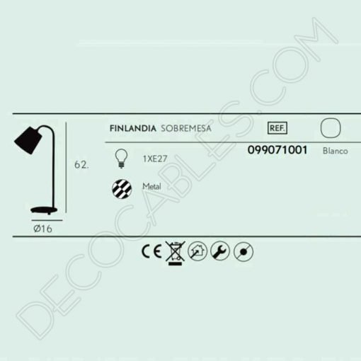 Lámpara flexo de escritorio estilo nórdico modelo Finlandia 4 Flexo de estilo nórdico contemporáneo en color blanco modelo Finlandia 1xE27