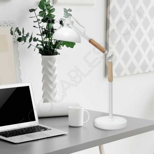 Flexo de estilo nórdico contemporáneo en color blanco modelo Upsala 1xE27