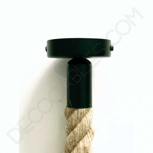 Lámpara colgante soga gruesa 30mm accesorios en negro