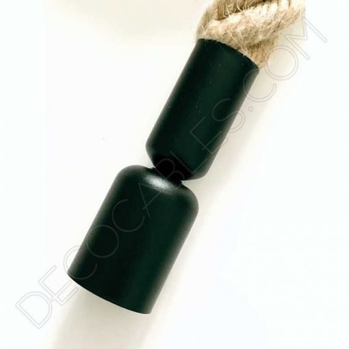 Lámpara colgante soga gruesa 30mm accesorios en negro