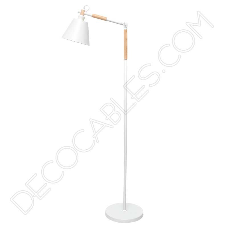 Lámpara de pie de salón de estilo contemporáneo en color blanco con brazo flexo modelo Bergen 1xE27 Lámpara de pie de salón de estilo contemporáneo en color blanco con brazo flexo modelo Bergen 1xE27