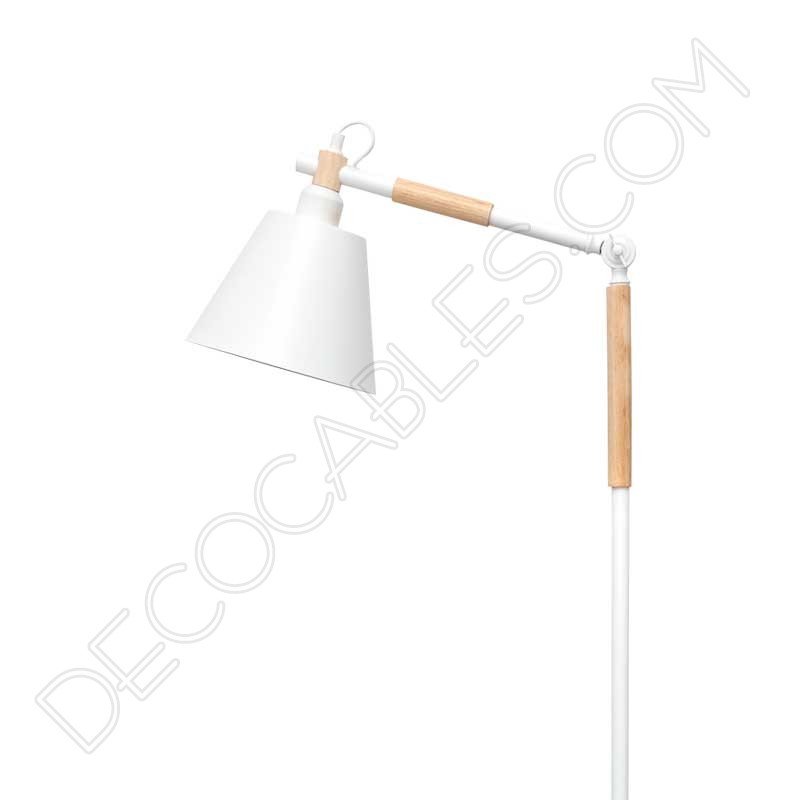 Lámpara de pie de salón de estilo contemporáneo en color blanco con brazo flexo modelo Bergen 1xE27 Lámpara de pie de salón de estilo contemporáneo en color blanco con brazo flexo modelo Bergen 1xE27
