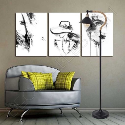 Lámpara de pie de salón rústica soga de cuerda de cáñamo