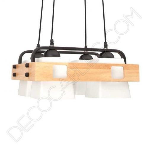 Lámpara de techo de estilo nórdico de madera con 4 luces 2 Lámpara de techo estilo nórdico contemporáneo modelo Arendal