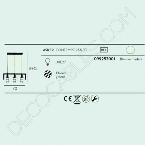 Lámpara de techo de estilo nórdico con luminaria jaula 4 Lámpara de techo estilo nórdico contemporáneo modelo Asker