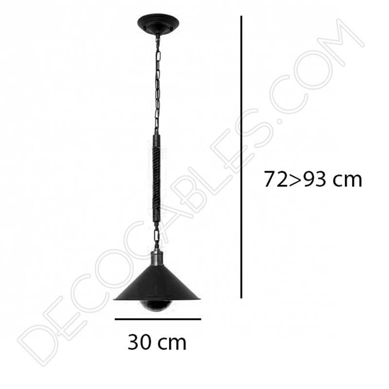 Lámpara colgante de soga 1xe27 plato pequeño negro cuerda de cáñamo Lámpara colgante de soga 1xe27 plato pequeño negro cuerda de cáñamo