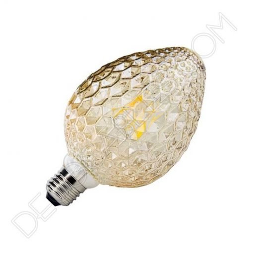 Bombilla decorativa de filamento led modelo piña efecto diamante cristal ámbar 4w