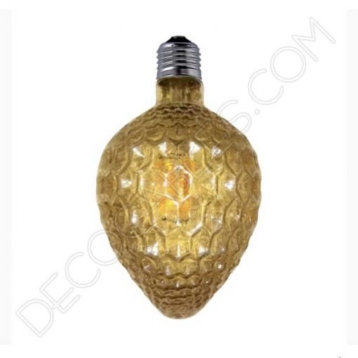 Bombilla decorativa de filamento led modelo piña efecto diamante cristal ámbar 4w