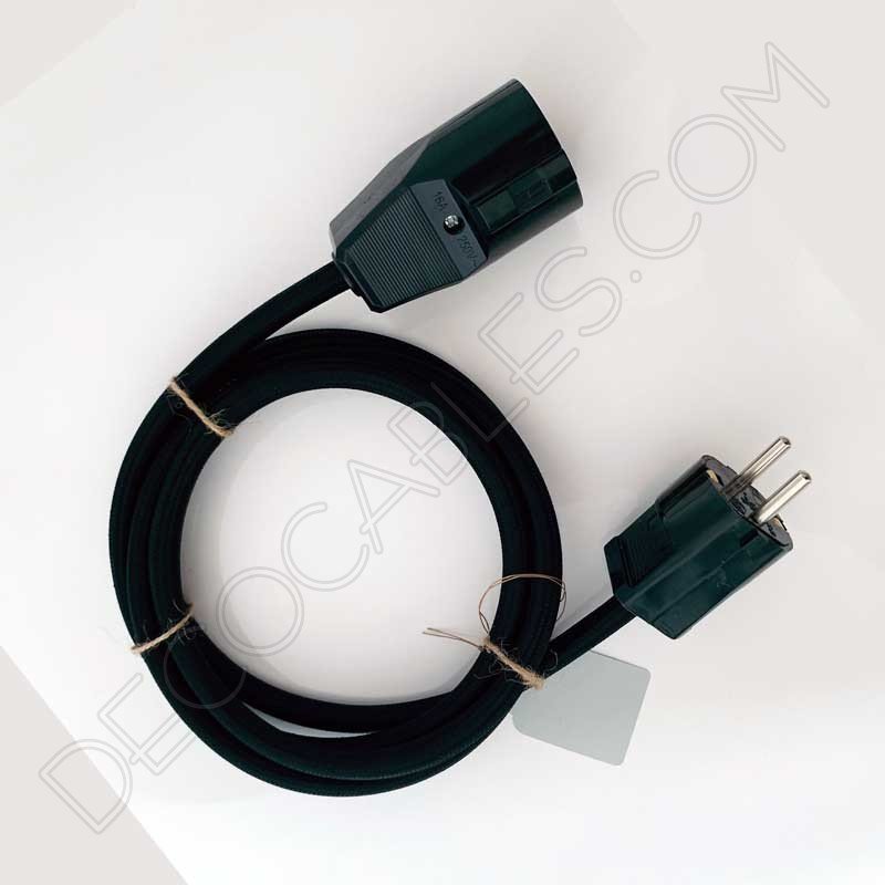 Alargadera con cable textil y toma de tierra Alargadera con cable textil y toma de tierra