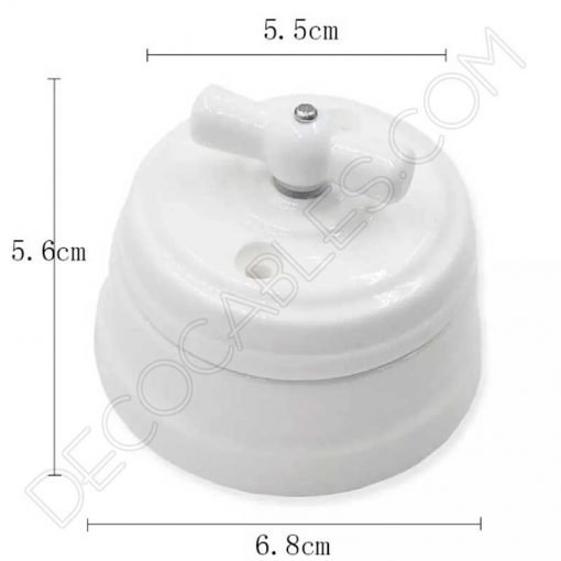 Interruptor conmutado de porcelana Vintage 8 Interruptor de porcelana retro estilo vintage