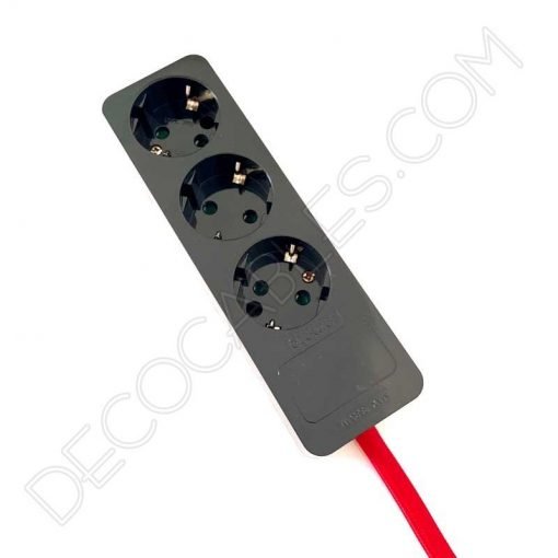 Base múltiple alargadera sin interruptor y cable textil