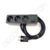 Base múltiple alargadera con interruptor en color negro 7 Base múltiple alargadera con interruptor y cable textil