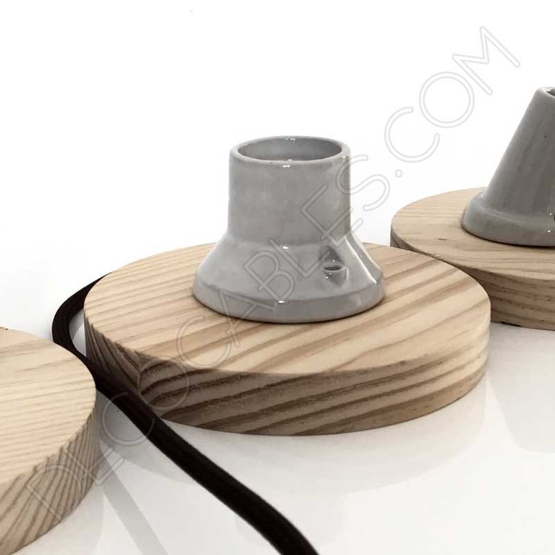 Lámpara de sobremesa madera y porcelana vintage Lámpara de sobremesa madera y porcelana vintage