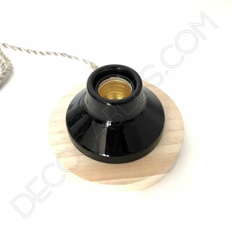 Lámpara de sobremesa de madera y porcelana vintage Lámpara de sobremesa de madera y porcelana vintage