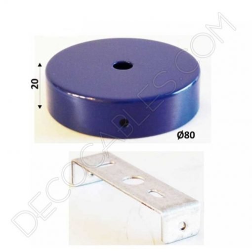 Soporte de techo metálico azul para lámparas